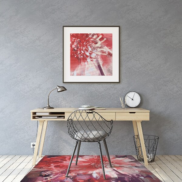 Tappeto per sedia con ruote Fiore Rosso