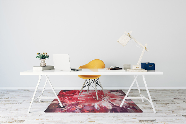 Tappeto per sedia con ruote Fiore Rosso