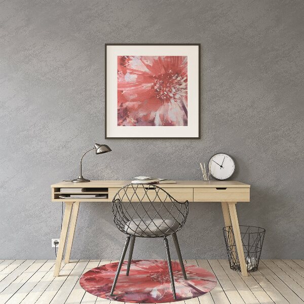 Tappeto per sedia con ruote Fiore Rosso