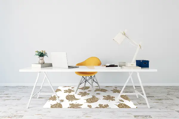 Tappeto per sedia con ruote Foglie E Gufi