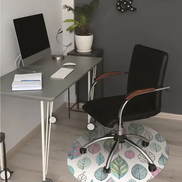 Tappeto per sedia con ruote Foglie Di Cartone Animato