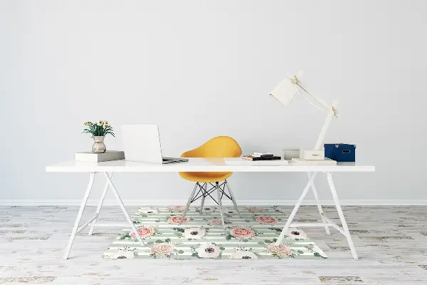 Tappeto per sedia con ruote Rose A Strisce