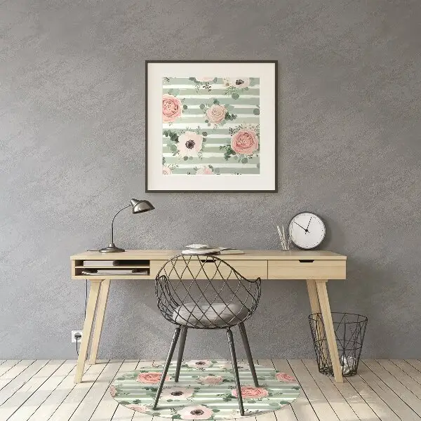 Tappeto per sedia con ruote Rose A Strisce
