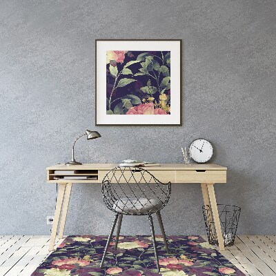 Tappeto per sedia con ruote Fiori Vintage