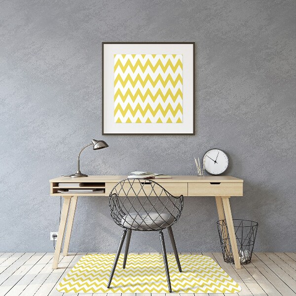 Tappeto per sedia con ruote Zigzag Gialli