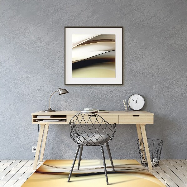Tappeto per sedia con ruote Astrazione Beige