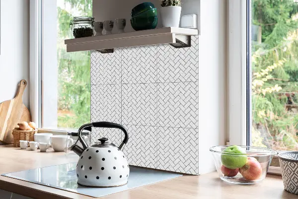 Piastrelle in pvc Bianco A Spina Di Pesce