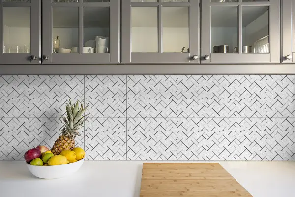 Piastrelle in pvc Bianco A Spina Di Pesce