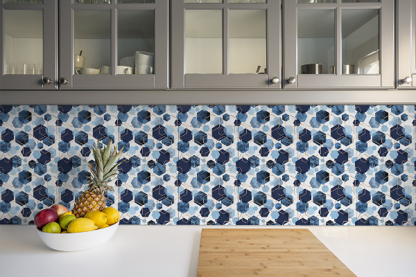Piastrelle pvc adesive Astrazione Blu Geometrica