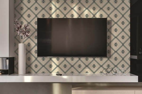 Pannello decorativo in vinile Modello Di Beige Geometrico